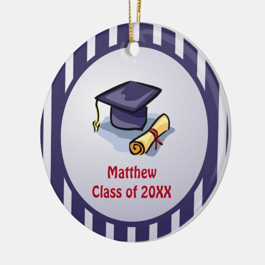 De felicitaties van het afstuderen herinneren het keramisch ornament (Links)