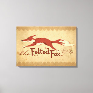 De felted Fox Canvas Afdruk