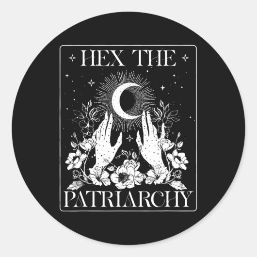 De feministische heks van Halloween Ronde Sticker (Voorkant)