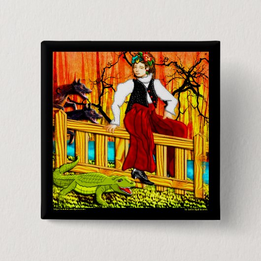 De Fence Sitter (pin) Vierkante Button 5,1 Cm (Voorkant)