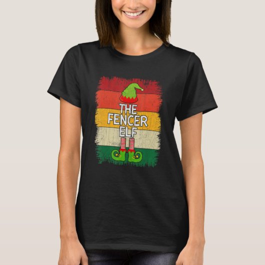 De Fencer Elf Matching Groep Kerstfeest Paja T-shirt (Voorkant)