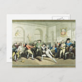 De Fencing Academy van de heer H Angelo, gegraveer Briefkaart (Voorkant / Achterkant)
