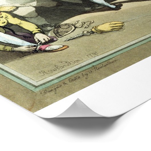 De Fencing Academy van de heer H Angelo, gegraveer Poster (Hoek)