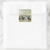 De Fencing Academy van de heer H Angelo, gegraveer Vierkante Sticker (Tas)