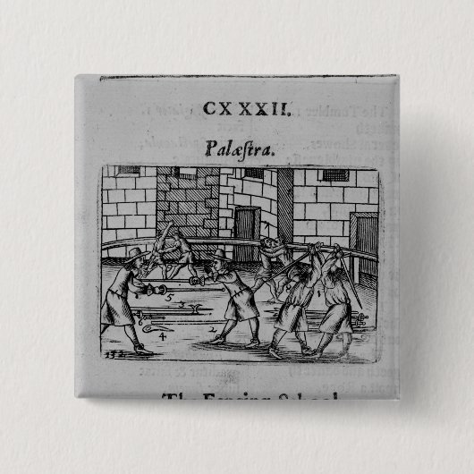 De Fencing School Vierkante Button 5,1 Cm (Voorkant)