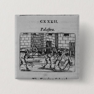 De Fencing School Vierkante Button 5,1 Cm