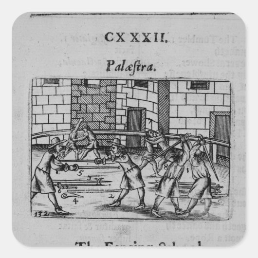 De Fencing School Vierkante Sticker (Voorkant)
