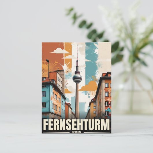 De Fernsehturm, Berlijn TV Tower Vakantie reis Briefkaart (Staand voorkant)