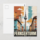 De Fernsehturm, Berlijn TV Tower Vakantie reis Briefkaart (Voorkant / Achterkant)
