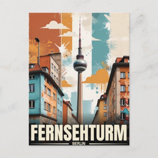 De Fernsehturm, Berlijn TV Tower Vakantie reis Briefkaart (Voorkant)