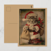 De 'Festive Folly' Kittens Kerstkaart Briefkaart (Voorkant / Achterkant)