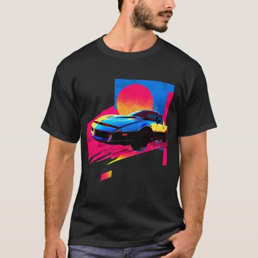 de fictieve auto uit de jaren 80 t-shirt (Voorkant)