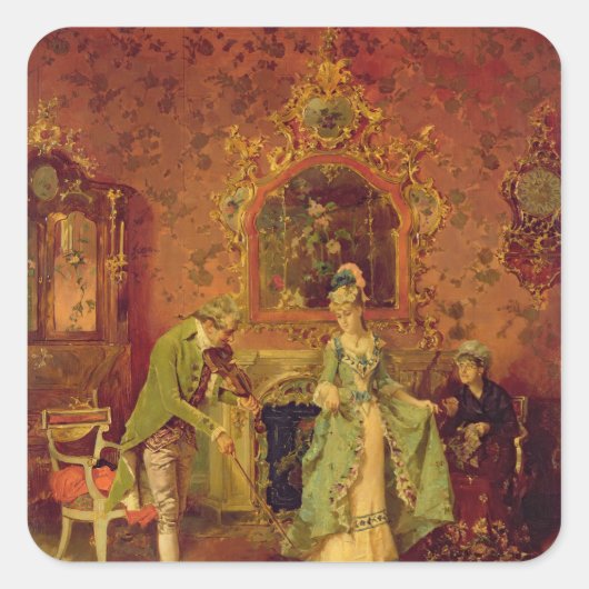 De Fiddler Vierkante Sticker (Voorkant)