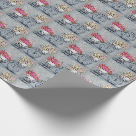 De fiets bloeit Verpakkend Document Cadeaupapier (Hoek)