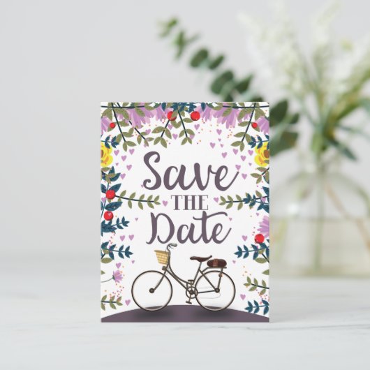 De  fiets Datum opslaan Briefkaart (Staand voorkant)