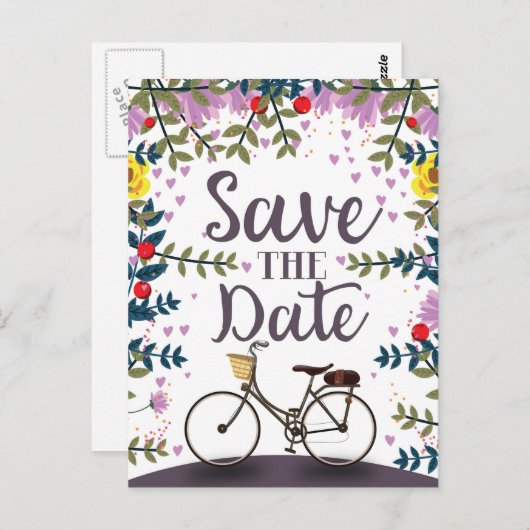 De fiets Datum opslaan Briefkaart (Voorkant / Achterkant)