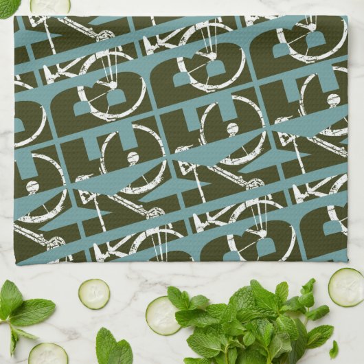 de fiets . fietsen . theedoek (Gevouwen)