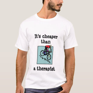 De fiets is goedkoper dan een therapeut t-shirt