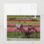 De fiets op Tulps-veld heeft een mooi Briefkaart o (Voorkant / Achterkant)