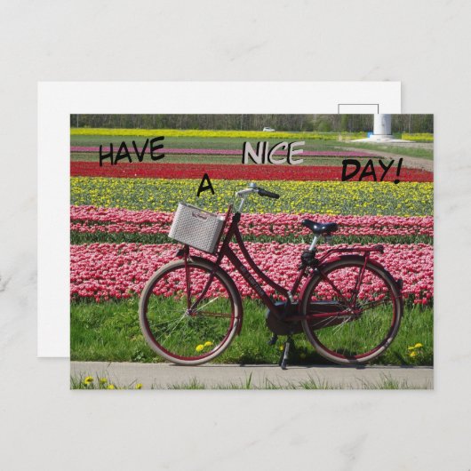 De fiets op Tulps-veld heeft een mooi Briefkaart o (Voorkant / Achterkant)