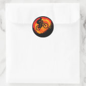 De fiets pakt het ronde sticker (Tas)