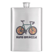 De fiets rijdt op pizza flacon (Voorkant)