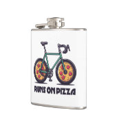 De fiets rijdt op pizza heupfles (Links)