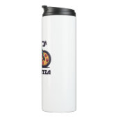 De fiets rijdt op pizza thermosbeker (Geroteerd rechts)