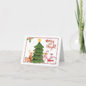 De Fiets van de Ochtend van Kerstmis Feestdagen Kaart (Voorkant)