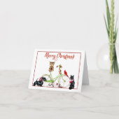 De Fiets van de Ochtend van Kerstmis Feestdagen Kaart (Voorkant)