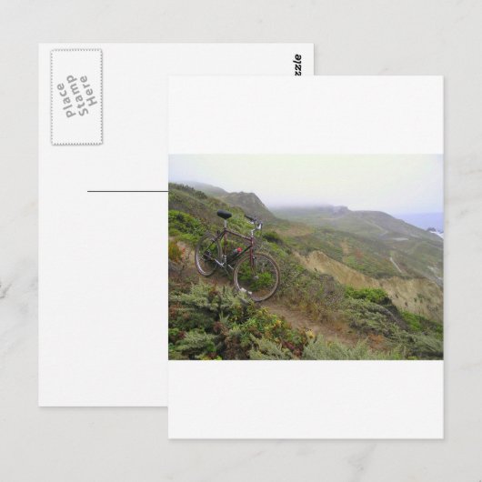 De fiets volgt bij Mussel Rocks Briefkaart (Voorkant / Achterkant)