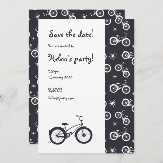 De fietsen bewaren de Datum Save The Date (Voorkant / Achterkant)