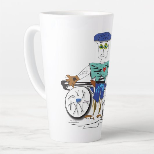 "De fietser" - Rijden om een reden Latte Mok (Linkerhoek)