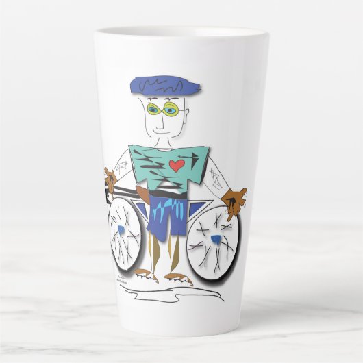 "De fietser" - Rijden om een reden Latte Mok (Voorkant)
