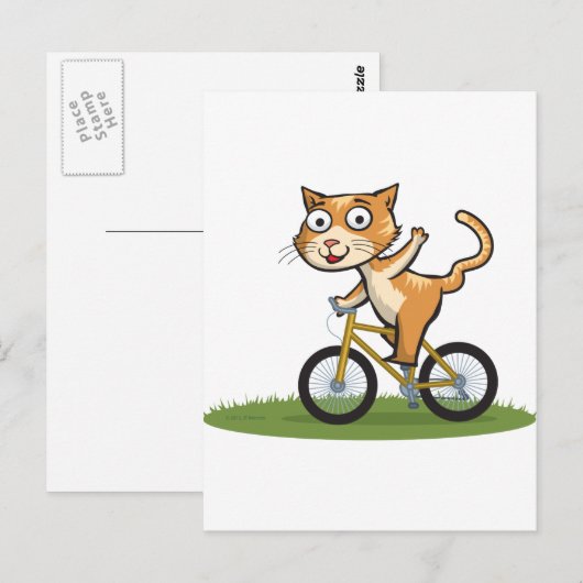 De Fietser van de kat Briefkaart (Voorkant / Achterkant)