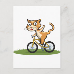 De Fietser van de kat Briefkaart