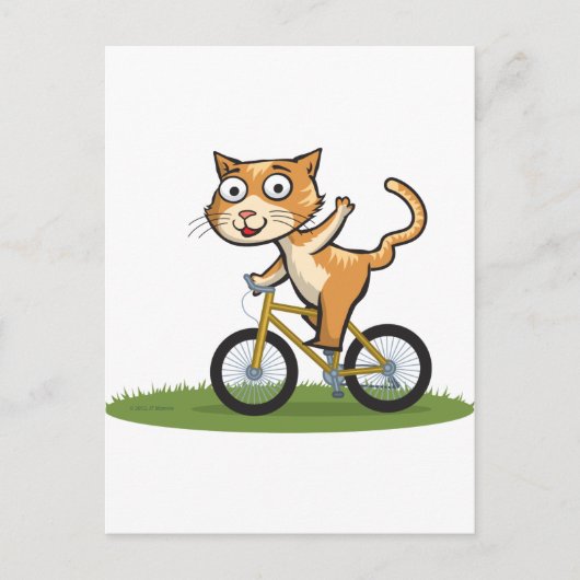 De Fietser van de kat Briefkaart (Voorkant)