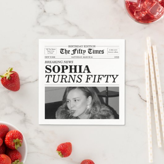 De Fifty Times Krant 50e Verjaardag Servet (Insitu)