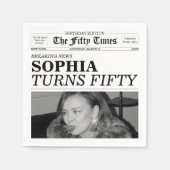 De Fifty Times Krant 50e Verjaardag Servet (Voorkant)