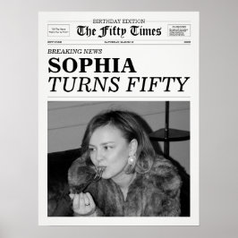 De Fifty Times Krant 50ste Verjaardag Poster