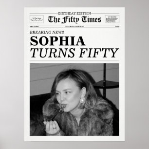 De Fifty Times Krant 50ste Verjaardag Poster