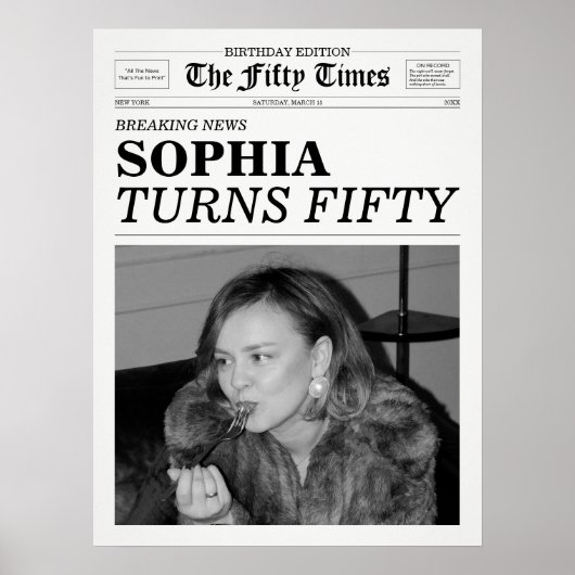 De Fifty Times Krant 50ste Verjaardag Poster (Voorkant)