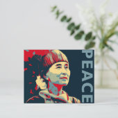 DE FIGHTER - Aung San Suu Kyi | Aangepast Briefkaa Briefkaart (Staand voorkant)