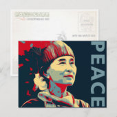 DE FIGHTER - Aung San Suu Kyi | Aangepast Briefkaa Briefkaart (Voorkant / Achterkant)