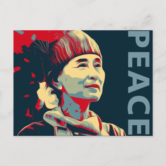 DE FIGHTER - Aung San Suu Kyi | Aangepast Briefkaa Briefkaart (Voorkant)