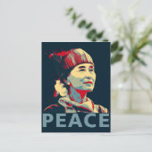 DE FIGHTER - Aung San Suu Kyi | Aangepast Briefkaa Briefkaart (Staand voorkant)