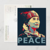 DE FIGHTER - Aung San Suu Kyi | Aangepast Briefkaa Briefkaart (Voorkant / Achterkant)
