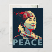 DE FIGHTER - Aung San Suu Kyi | Aangepast Briefkaa Briefkaart (Voorkant / Achterkant)