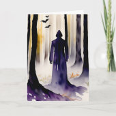 De figuur in het bos Halloween Kaart (Voorkant)