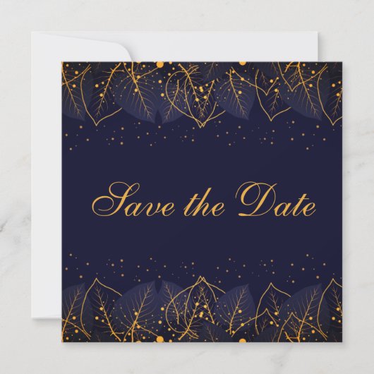 De fijne Blauw en de gouden Verlaten sparen de Dat Save The Date (Voorkant)